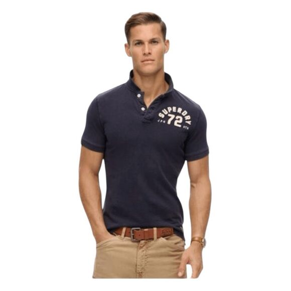 Superdry Vintage Athletic Polo Shirt Eclipse Navy Blue XL - Picture 1 of 14